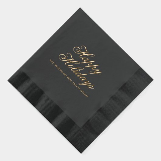 Happy Holidays Elegante Weihnachten im Unternehmen Servietten Mit Folie (Rechts)