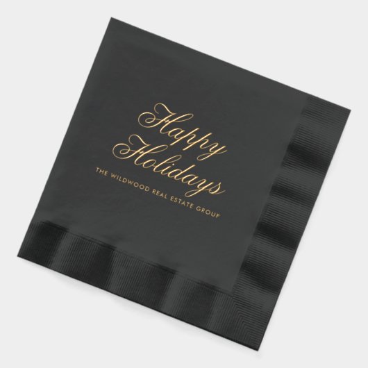 Happy Holidays Elegante Weihnachten im Unternehmen Servietten Mit Folie (Links)