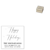 Happy Holidays | Elegante Weihnachts-Rücksendeadre Gummistempel (Stempel)