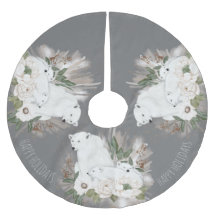 Happy Holidays Eleganter grauer und weißer Polar B