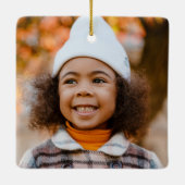 Happy Holidays Elegantes Foto mit doppelseitiger U Keramikornament (Rückseite)