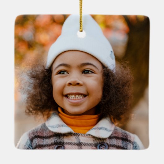 Happy Holidays Elegantes Foto mit doppelseitiger U Keramikornament (Rückseite)