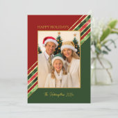 Happy Holidays Elegantes Foto Weihnachten (Stehend Vorderseite)