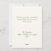 Happy Holidays Elegantes Foto Weihnachten (Rückseite)