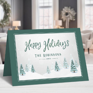 Happy Holidays Elegantes Landwinterland Feiertagskarte