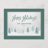 Happy Holidays Elegantes Landwinterland Feiertagspostkarte (Vorderseite)