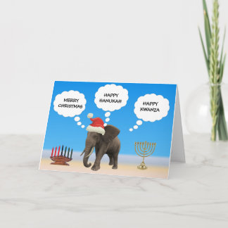 Happy Holidays Elephant Feiertagskarte