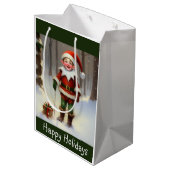 Happy Holidays Elf Mittlere Geschenktüte (Rückseite Schrägansicht)