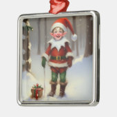 Happy Holidays Elf Ornament Aus Metall (Links)