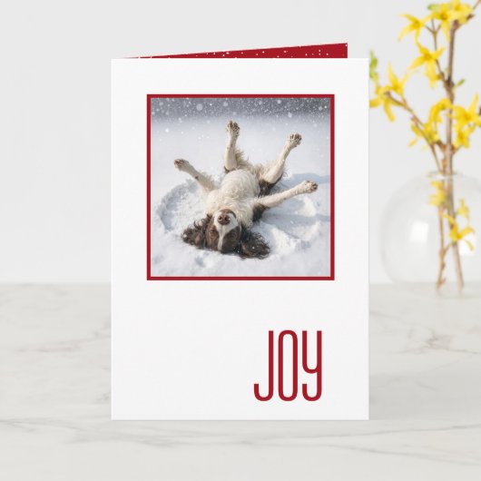 Happy Holidays English Spring Spaniel Karte (Gelbe Blume)