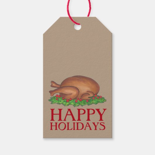 Happy Holidays Erntedank Weihnachten Türkei Tag Geschenkanhänger (Vorderseite)