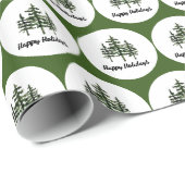 Happy Holidays Evergreen Trees Geschenkpapier (Rolleneckpunkt)