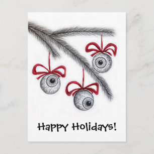 Happy Holidays Eyeballs postcard Feiertagspostkarte