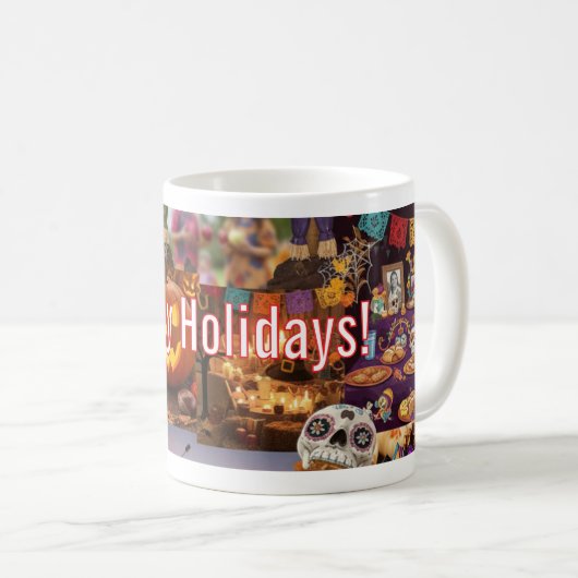 Happy Holidays Fall Edition Mug Kaffeetasse (VorderseiteRechts)