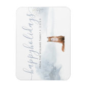 Happy Holidays Familie Name Weihnachten Winter Fox Magnet (Vertikal)