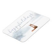 Happy Holidays Familie Name Weihnachten Winter Fox Magnet (Linke Seite)