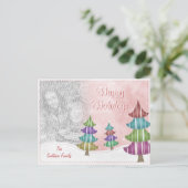 Happy Holidays Familie Weihnachten Whimsical Bäume (Stehend Vorderseite)