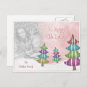 Happy Holidays Familie Weihnachten Whimsical Bäume (Vorne/Hinten)