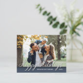 Happy Holidays Family Foto Elegantes Design Postkarte (Stehend Vorderseite)
