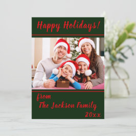 Happy Holidays Family Foto Ferienkarte Feiertagskarte