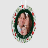 Happy Holidays Family Foto Keepake Ornament (Vorderseite)
