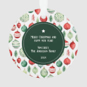 Happy Holidays Family Foto Keepake Ornament (Rückseite)