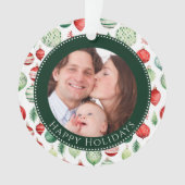Happy Holidays Family Foto Keepake Ornament (Vorderseite)