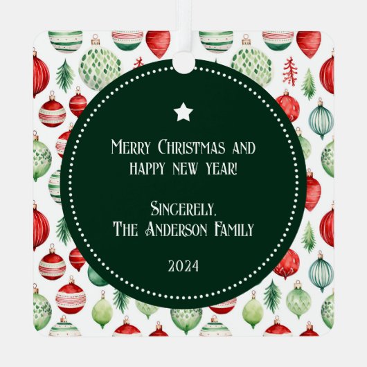 Happy Holidays Family Foto Keepake Ornament Aus Metall (Rückseite)