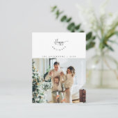 Happy Holidays, Family Foto Lächeln moderne Drehbu Postkarte (Stehend Vorderseite)