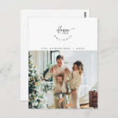 Happy Holidays, Family Foto Lächeln moderne Drehbu Postkarte (Vorne/Hinten)