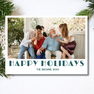 Happy Holidays Family Foto Transformation Aquamari Feiertagskarte