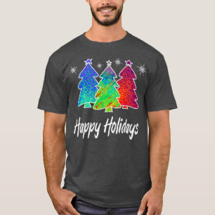 Happy Holidays farbenfrohe blaugrüne rote Niedlich T-Shirt
