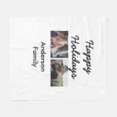 Happy holidays father son Christmas photo family n Fleecedecke (Vorderseite (Horizontal))