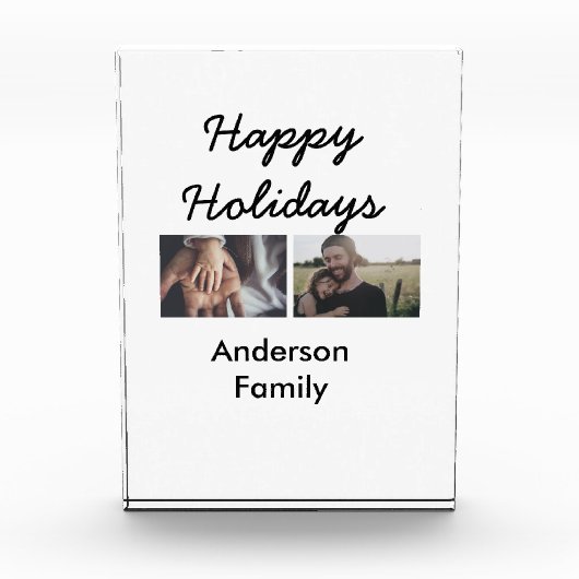 Happy holidays father son Christmas photo family n Fotoblock (Vorderseite)