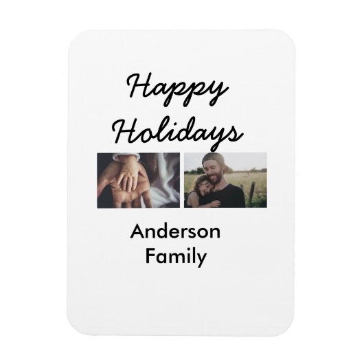 Happy holidays father son Christmas photo family n Magnet (Vertikal)