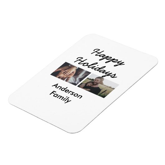 Happy holidays father son Christmas photo family n Magnet (Linke Seite)