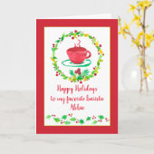 Happy Holidays Favorite Barista Kaffee Cup Karte (Gelbe Blume)