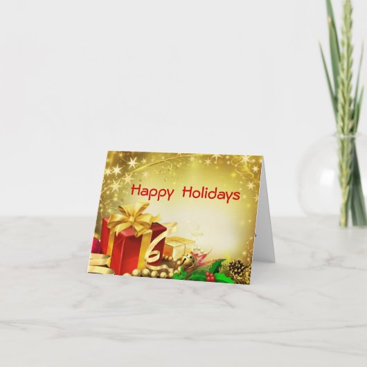 Happy Holidays Feiertagskarte (Vorderseite)