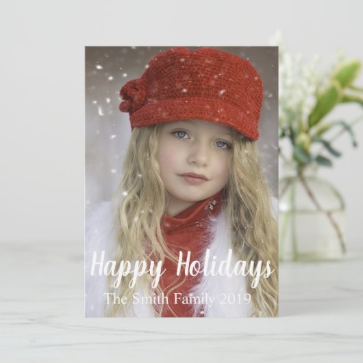 Happy Holidays Feiertagskarte (Stehend Vorderseite)