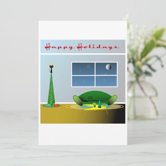 Happy Holidays Feiertagskarte (Stehend Vorderseite)
