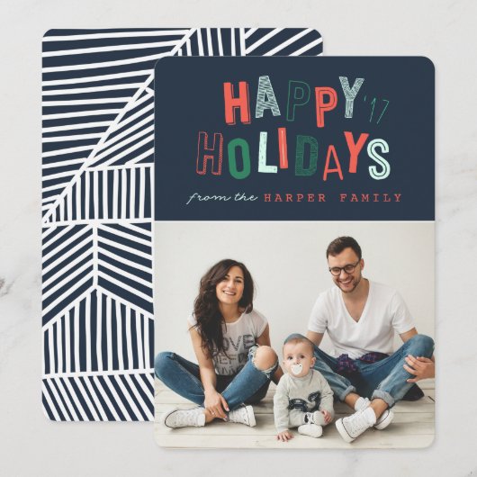 HAPPY HOLIDAYS FEIERTAGSKARTE (Vorne/Hinten)