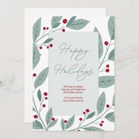 Happy Holidays Feiertagskarte (Vorne/Hinten)