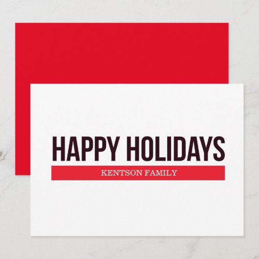 HAPPY HOLIDAYS FEIERTAGSKARTE (Vorne/Hinten)