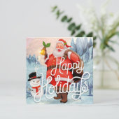 Happy Holidays Feiertagskarte (Stehend Vorderseite)