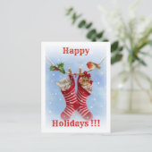 Happy Holidays !! Feiertagspostkarte (Stehend Vorderseite)