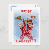 Happy Holidays !! Feiertagspostkarte (Vorne/Hinten)