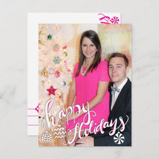 Happy Holidays Feiertagspostkarte (Vorne/Hinten)