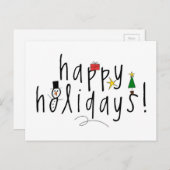 Happy Holidays Feiertagspostkarte (Vorne/Hinten)