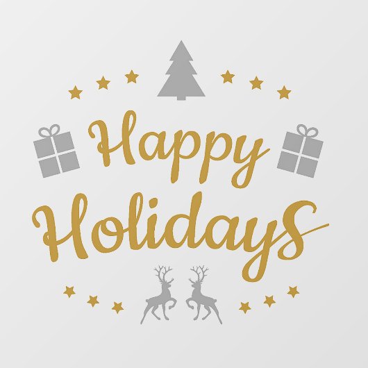 Happy Holidays Fensteraufkleber (Blatt)