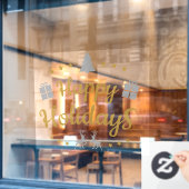 Happy Holidays Fensteraufkleber (Café-Fenster)